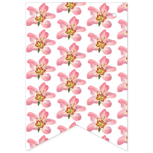 ピンクワイルドフラワーズSweet sixteen誕生日パーティー バンティングフラッグ (第3の旗)