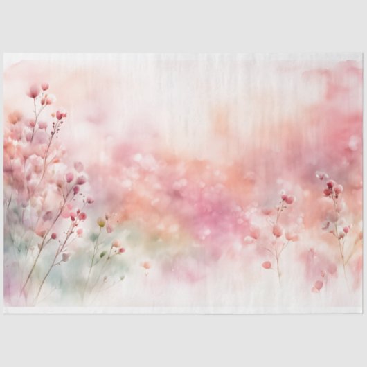 ピンクワイルドフラワーティッシュペーパー 薄葉紙 (正面)