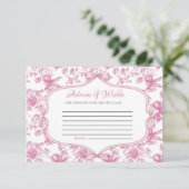 ピンクワイルドフラワーティーアドバイス&WIshesブライダルシャワー エンクロージャーカード (スタンド正面)