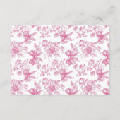 ピンクワイルドフラワーティーデイトナイトアイディアブライダルシャワー エンクロージャーカード (裏面)