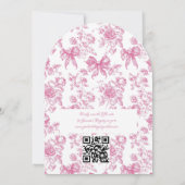 ピンクワイルドフラワーティーパーティーカップルのシャワー 招待状 (裏面)