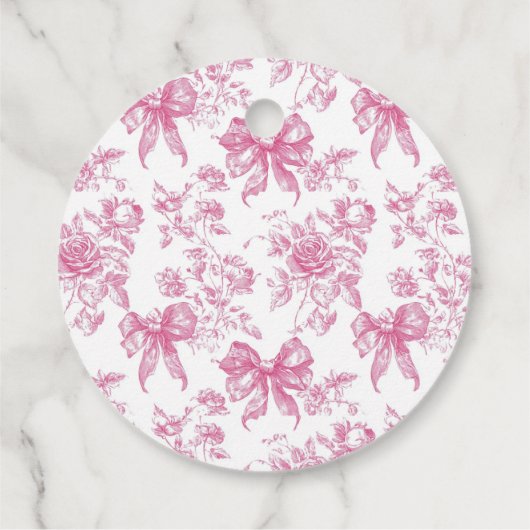 ピンクワイルドフラワーティーパーティーブライダルシャワーありがとう フェイバータグ (裏面)