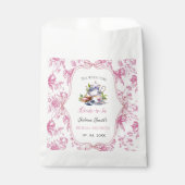 ピンクワイルドフラワーティーパーティーブライダルシャワーパーティー フェイバーバッグ (正面)