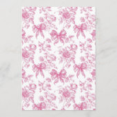 ピンクワイルドフラワーティーパーティーブライダルシャワーパーティー メニュー (裏面)