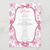 ピンクワイルドフラワーティーパーティーブライダルシャワーパーティー メニュー (正面)