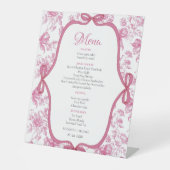 ピンクワイルドフラワーティーパーティーブライダルシャワーパーティー 台座サイン (正面)