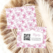 ピンクワイルドフラワーティーパーティーブライダルシャワーレジストリ エンクロージャーカード