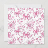 ピンクワイルドフラワーティーパーティーブライダルシャワー 招待状 (裏面)