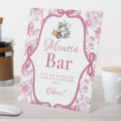 ピンクワイルドフラワーティーパーティーミモサバーサイン 台座サイン (インサイチュ)