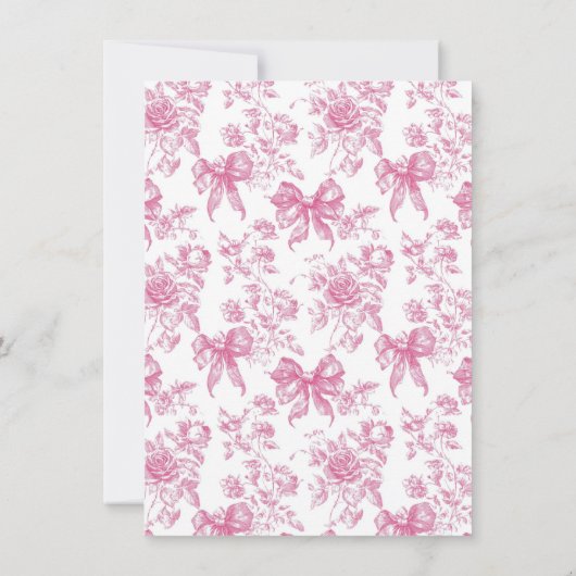 ピンクワイルドフラワーティーパーティー送別会 招待状 (裏面)