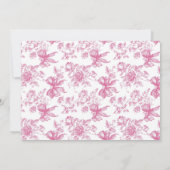 ピンクワイルドフラワーティーブライダルシャワーサンキューカード 案内状 (裏面)