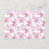 ピンクワイルドフラワーティーブライダルシャワーレシピリクエスト エンクロージャーカード (裏面)