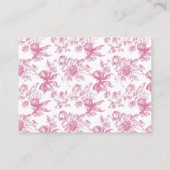 ピンクワイルドフラワーティーブライダルシャワーレジストリ詳細 エンクロージャーカード (裏面)