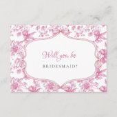 ピンクワイルドフラワーティーブリデスメイド提案カード エンクロージャーカード (正面)