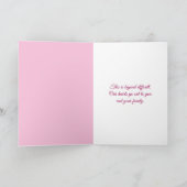 ピンクワイルドフラワーデイジーフィールド悔やみや弔慰 カード (内部)