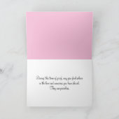 ピンクワイルドフラワーデイジー悔やみや弔慰 カード (内部)