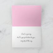 ピンクワイルドフラワーデイジー悔やみや弔慰 カード (内部)