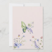 ピンクワイルドフラワーバタフライベビーシャワー招待状 招待状 (裏面)
