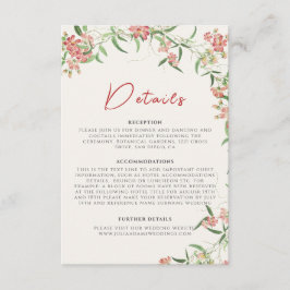 ピンクワイルドフラワーバラ春ガーランド結婚ズ エンクロージャーカード