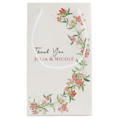 ピンクワイルドフラワーバラ春ガーランド結婚ズ スモールペーパーバッグ (裏面)