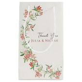 ピンクワイルドフラワーバラ春ガーランド結婚ズ スモールペーパーバッグ (正面)