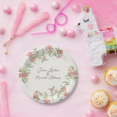 ピンクワイルドフラワーバラ春ガーランド結婚ズ ペーパープレート (パーティー)