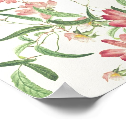 ピンクワイルドフラワーバラ春ガーランド結婚ズ ポスター (角)