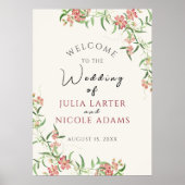 ピンクワイルドフラワーバラ春ガーランド結婚ズ ポスター (正面)