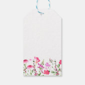 ピンクワイルドフラワーパーソナライズされたサンキューギフトラベル ギフトタグ (裏面)