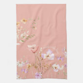 ピンクワイルドフラワーファームハウスエプロン大 キッチンタオル (縦)