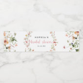 ピンクワイルドフラワーフローラブライダルシャワー特典 ペットボトルラベル (シングルラベル)