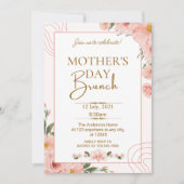 ピンクワイルドフラワーフローラマザーズデイブランチ 招待状 (正面)