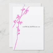 ピンクワイルドフラワーブランチ結婚式招待状 招待状 (裏面)