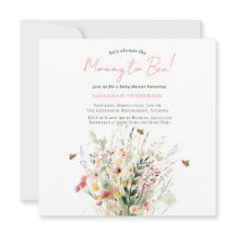 ピンクワイルドフラワーママへビー赤ちゃんシャワー