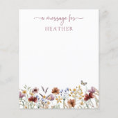 ピンクワイルドフラワーメッセージカード (正面)