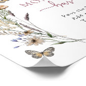 ピンクワイルドフラワーモモモザバー ポスター (角)