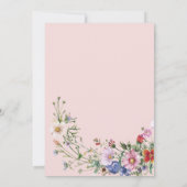 ピンクワイルドフラワーラブイン開花ブライダルシャワー 招待状 (裏面)