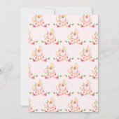 ピンクワイルドフラワーリトルピギー1st誕生日パーティー 招待状 (裏面)