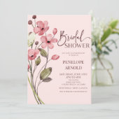 ピンクワイルドフラワーワイルドフラワーフローラブライダルシャワー 招待状 (スタンド正面)