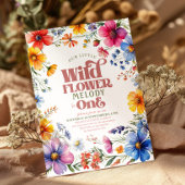 ピンクワイルドフラワーワイルドワン誕生日招待状 招待状