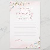 ピンクワイルドフラワー共有メモリブライダルシャワー (正面)