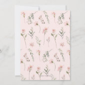 ピンクワイルドフラワー恋しく思オネダーフル少女1歳の誕生日 招待状 (裏面)