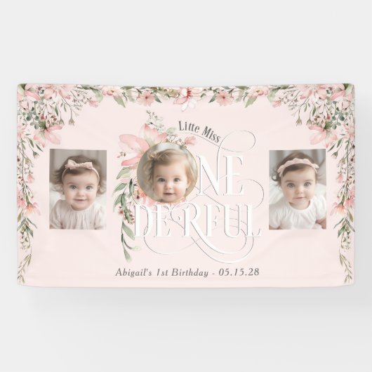 ピンクワイルドフラワー恋しく思オンエダーフル第1写真背景 横断幕 (横)