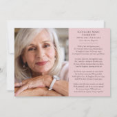 ピンクワイルドフラワー悔やみや弔慰葬儀 サンキューカード (裏面)