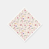 ピンクワイルドフラワー春フローラ スタンダードカクテルナプキン (角)