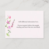 ピンクワイルドフラワー独自の作成空白の エンクロージャーカード (裏面)