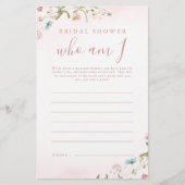 ピンクワイルドフラワー私はブライダルシャワーゲーム (正面)