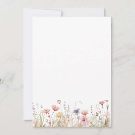 ピンクワイルドフラワー素朴春の結婚式 招待状 (裏面)