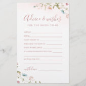 ピンクワイルドフラワー結婚のアドバイス&ウィッシュズカード (正面)