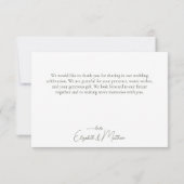 ピンクワイルドフラワー結婚ズフローラありがとう カード (裏面)